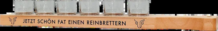 Fatfritz liquor tray with 6 shot glasses