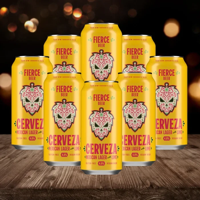 Fierce Beer Cervesa Gluten Free Mexican Style Lager 440ml Can – 4% ABV (8 Pack)