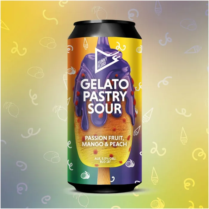 Funky Fluid GELATO ICE CREAM SOUR Passion fruit, Mango & Peach
