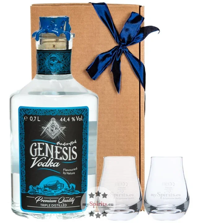 Genesis Vodka Geschenkset mit 2 Gläsern