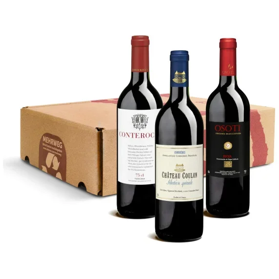 Geschenk-DegustierService Rotwein (3 Fl. Wein)