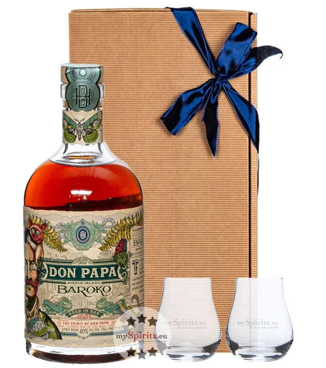 Geschenk-Set Don Papa Baroko & 2 Nosing-Gläser