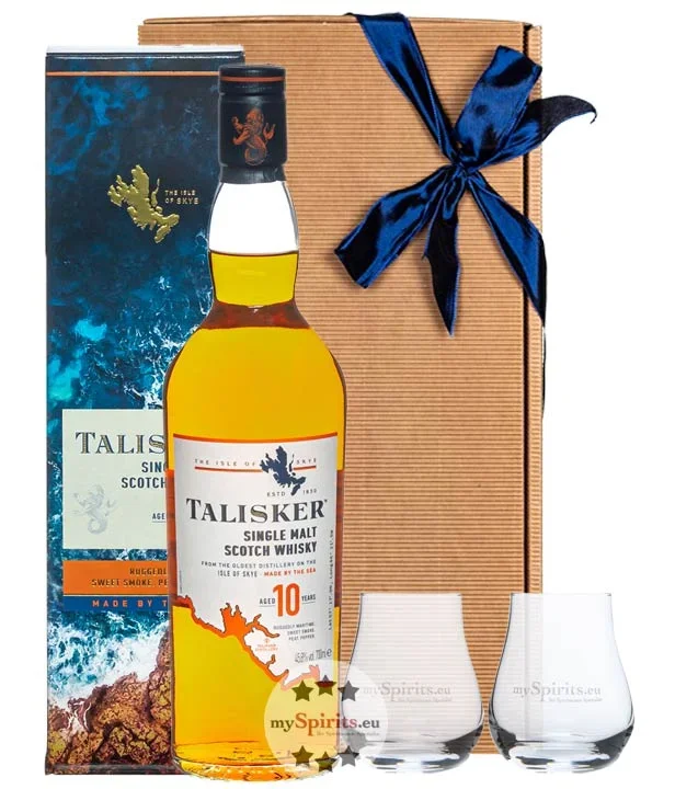 Geschenk-Set Talisker 10 Jahre Whisky & 2 Nosing-Gläser