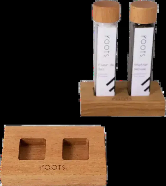 Gewürzständer aus Holz für 2 Gewürze