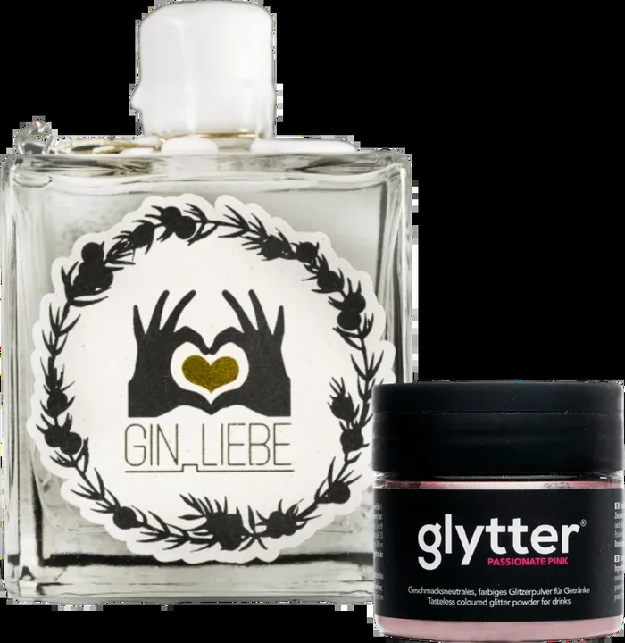 Gin Liebe Dry Gin with Glytter Bundle (1x Dry Gin + 1x Glytter in desired color + 1x Car Perfume)
