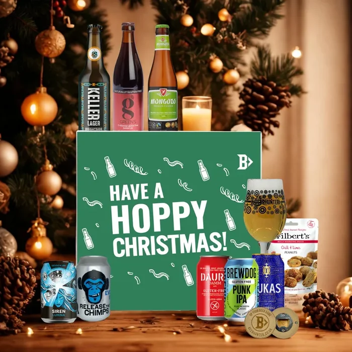 Gluten Free Beer Hoppy Christmas Gift Box with Glass – (8 Pack)