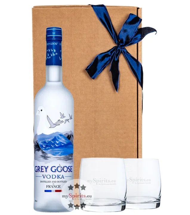 Grey Goose Vodka Geschenkset mit 2 Gläsern