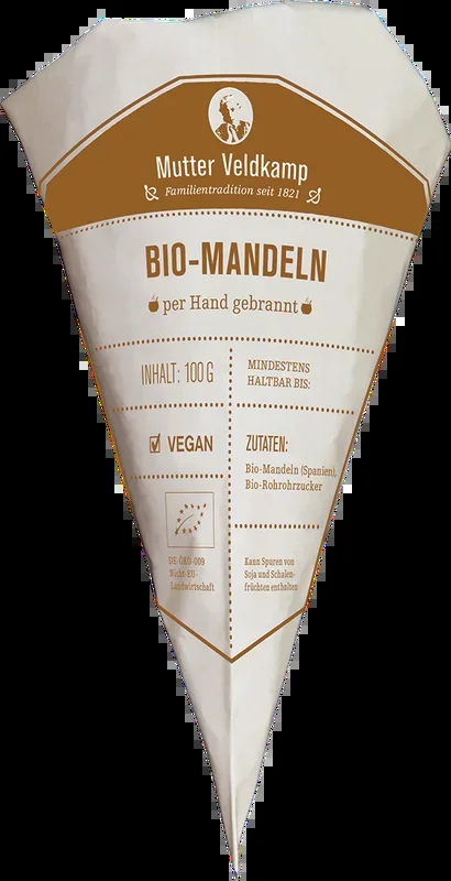 Hamburg golden almonds – organic almonds in a cone – roasted