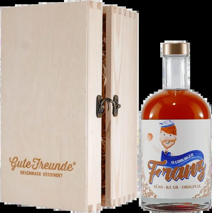 Heinr. von Have Hamburger Franz liqueur with wooden gift box