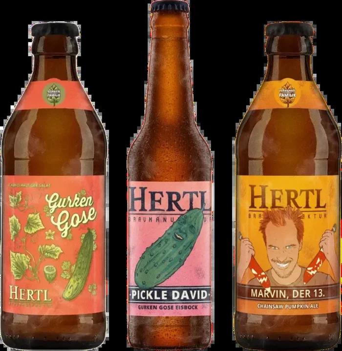 Hertl Gemüsebier Set (1x Pumpkin Ale + 1x Gurken Gose + 1x Gurken Gose Eisbock)