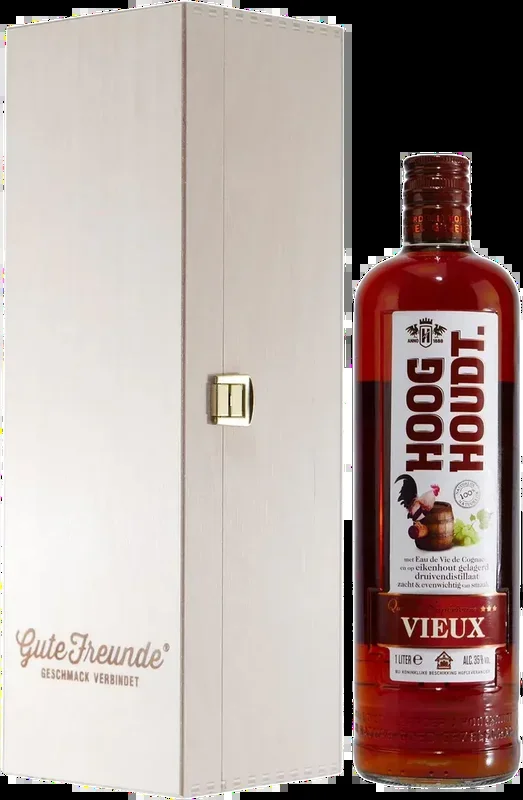 Hooghoudt Vieux Spirituose mit Geschenk-Holzkiste