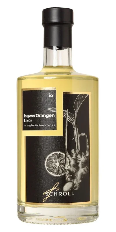 Ingwer & Orangen Likör Schroll aus dem Allgäu. 0,5L, Alk. 30 % vol.