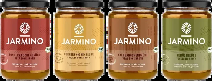Jarmino 4er-Probierpaket Brühe (1x Rind + 1x Huhn + 1x Kalb + 1x Gemüse)