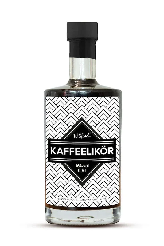 Kaffeelikör „Wildbach“ aus Bayern. 0,5l, Alk. 20% Vol.