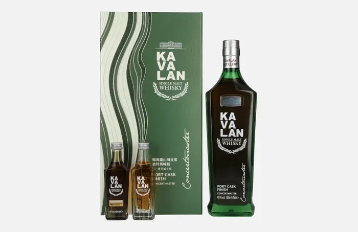 Kavalan CONCERTMASTER Port Cask Finish Single Malt Whisky 40% Vol. 0,7l in Geschenkbox mit 2×0,05l Miniaturen