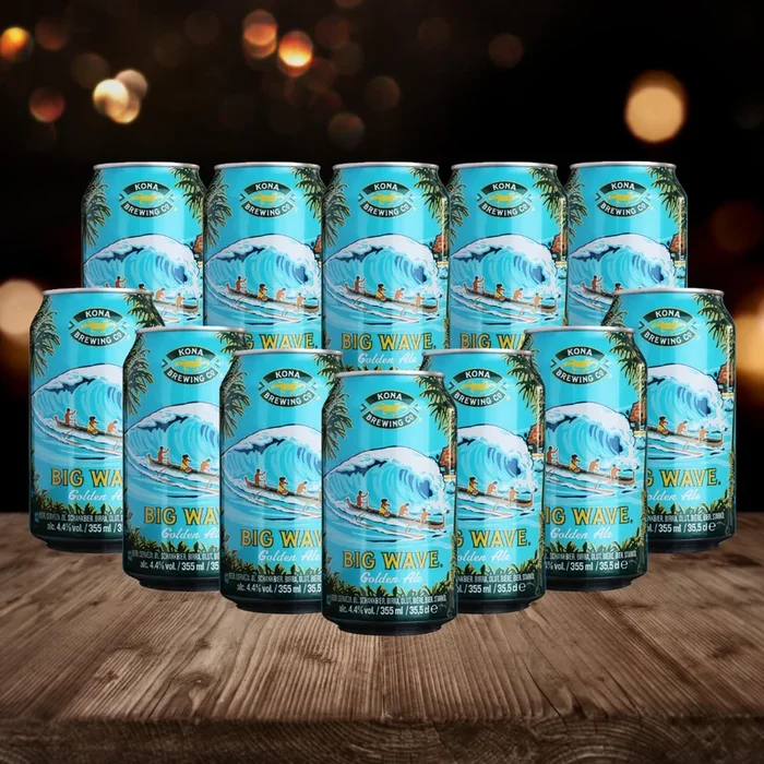 Kona Brewing Co Big Wave Golden Ale 355ml Can – 4.4% ABV (MultiPack)