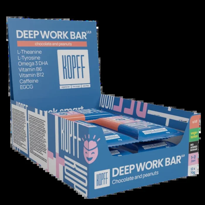 kopff Deep Work Bar Box (12x chocolate nut bars)