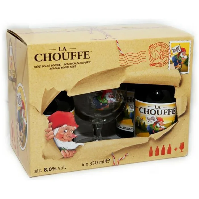 La Chouffe Blonde x4 + POKAL Set – Belgium