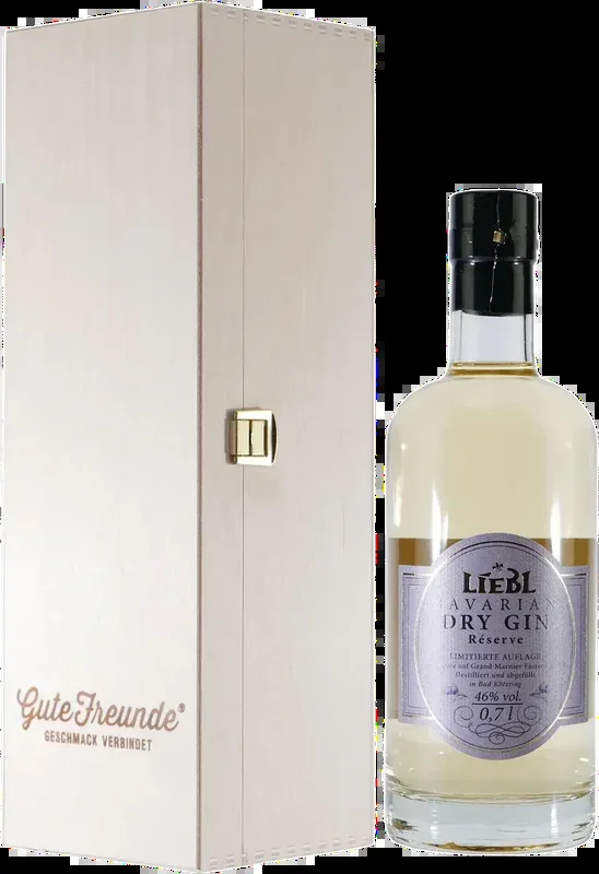 Liebl Bavarian Dry Gin Réserve with wooden gift box
