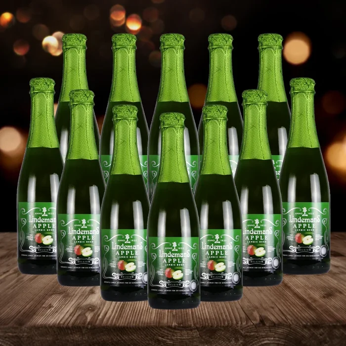 Lindemans Apple Belgian Lambic Fruit Low Alcohol Beer 355ml Bottles – 3.5% ABV (12 Pack)