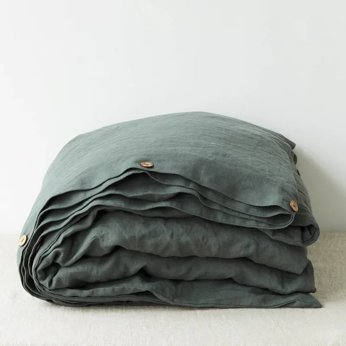 Linen Tales | Bettbezug 155×220 | Forest Green