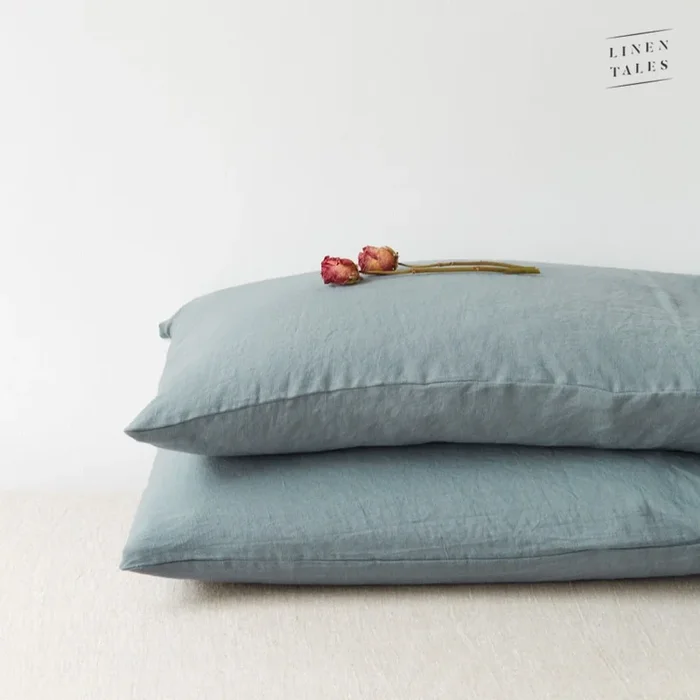 Linen Tales | Kissenbezug 80×80 | Blue Fog