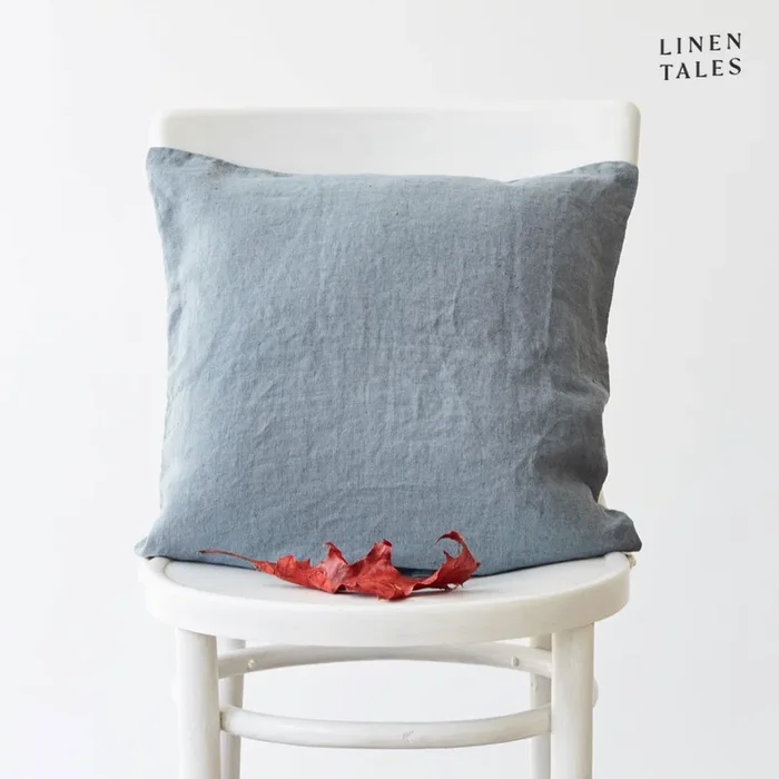 Linen Tales | Leinen Kissenbezug 40×40 | Blue Fog