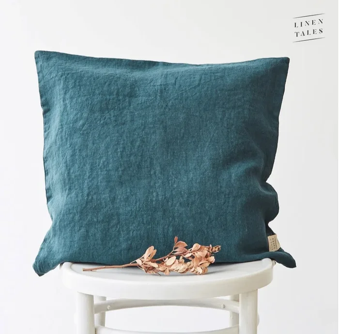 Linen Tales | Leinen Kissenbezug 40×40 | Deep Water