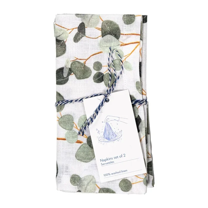 Linen Tales | Leinen Servietten | Eucalyptus | 2er Set