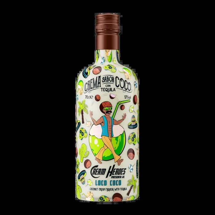 Loco Coco Tequila Likör mit Kokosnuss und Sahne, Series „Cream Heroes“. 0,7 L, Alk. 17 % Vol.