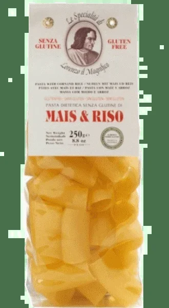 Lorenzo il Magnifico Paccheri mit Mais und Reis – glutenfrei