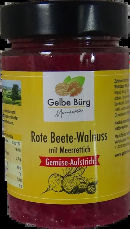 Manufaktur Gelbe Bürg beetroot and walnut spread with horseradish
