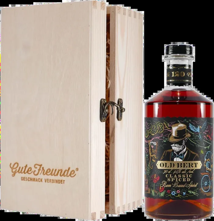 Michlers Old Bert Classic Spiced Rum with wooden gift box