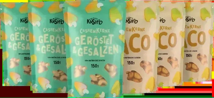 Mighty Kashoo cashews 6-piece bundle (3x roasted & salted + 3x taco)