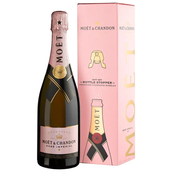 Moët & Chandon Rosé Impérial mit Geschenkbox & Flaschenverschluss