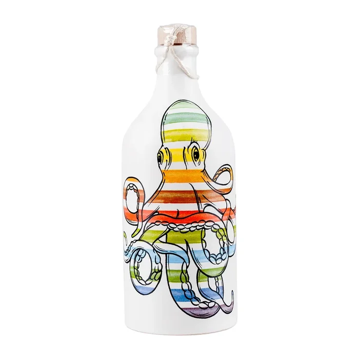 Muraglia | Olivenöl Keramikflasche bunter Tintenfisch