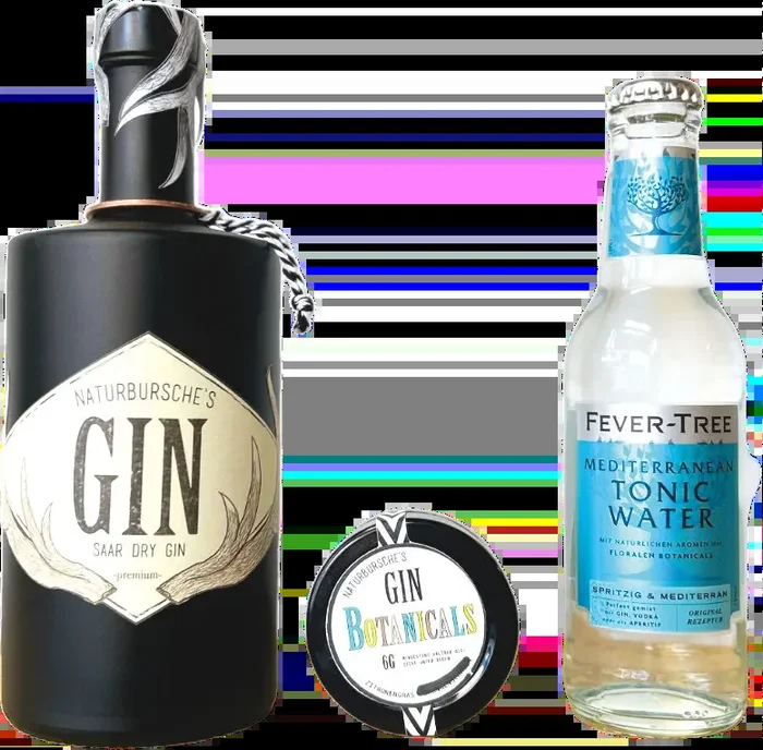 Naturbursche Gentlemen’s Gin Box (1x Saar Dry Gin + 1x Tonic Water + 1x Gin Botanicals Lemongrass)