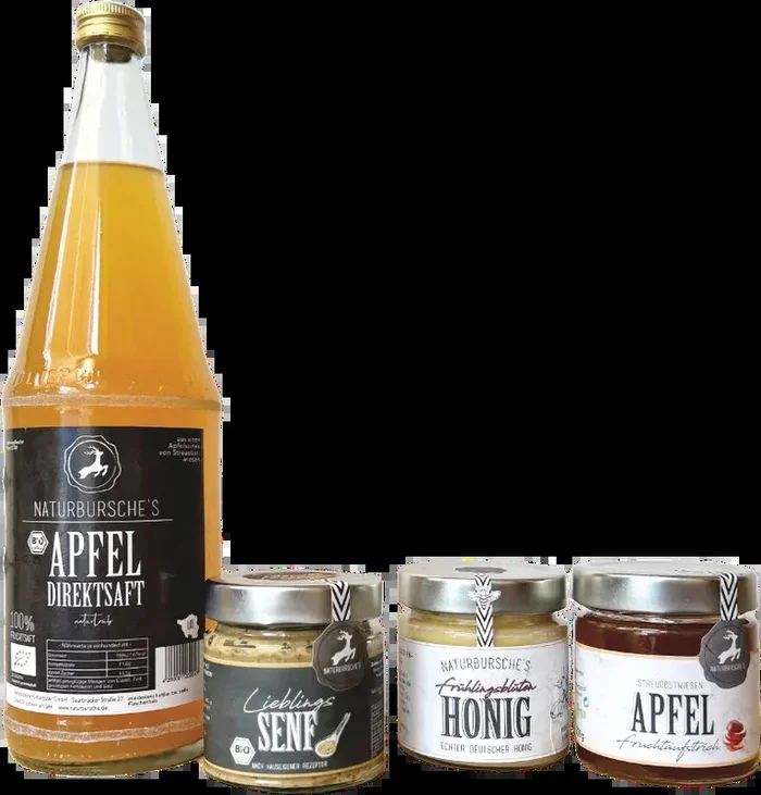 Naturbursche orchard box (1x apple spread + 1x mustard + 1x honey + 1x apple juice)