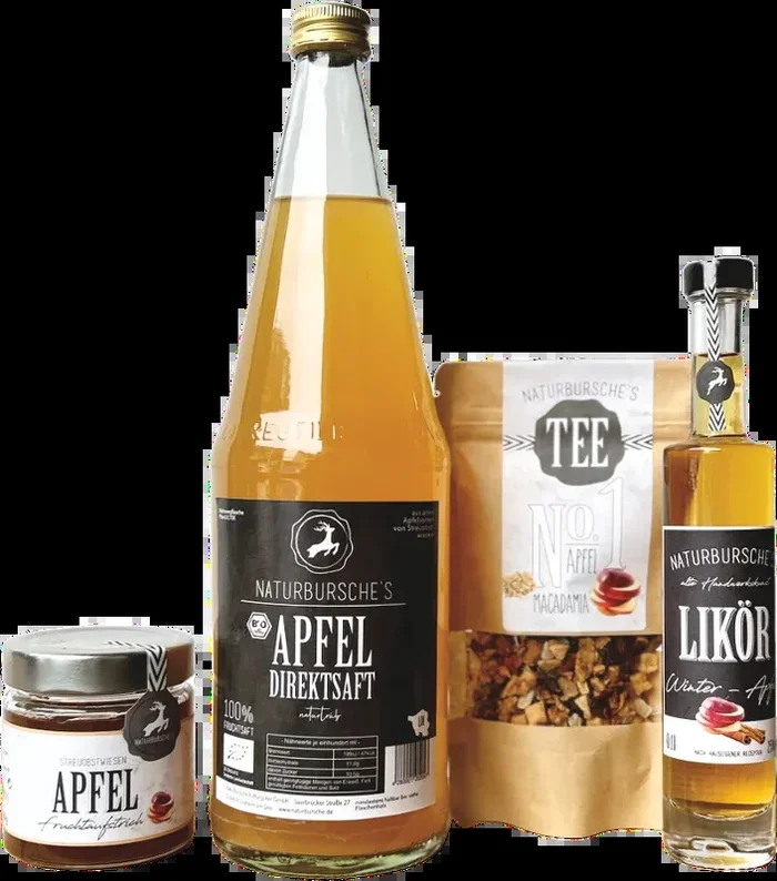 Naturbursche Winter Apple Box (1x Winter Apple Liqueur + 1x Apple Spread + 1x Caramel Apple Tea + 1x Direct Apple Juice)