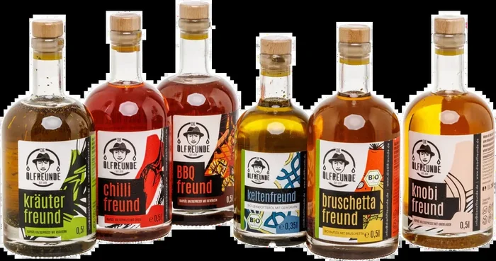 Ölfreunde Bestseller Box (1x Kräuteröl + 1x Chiliöl + 1x BBQ Öl + 1x Keltenöl + 1x Bruschettaöl + 1x Knoblauchöl)
