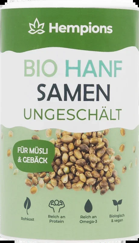 Organic unpeeled hemp seeds