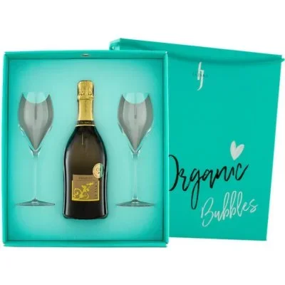 Paket Gift Box Prosecco Spumante Extra Dry DOC La Jara & 2 Gläser – Riegel