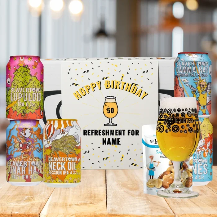Personalised Beavertown Birthday Craft Beer Gift Set – IPA, Pale Ale & Lager (5 x 330ml)