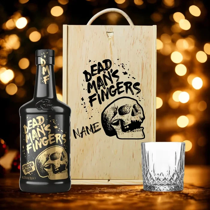 Personalised Dead Man’s Fingers Spiced Rum Gift Set with Glass – 70cl