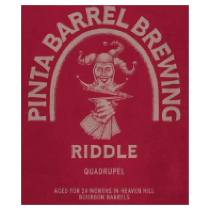 PINTA Barrel Brewing RIDDLE 2025 QUADRUPEL Aged for 24 month in Heaven Hill Bourbon Barrels