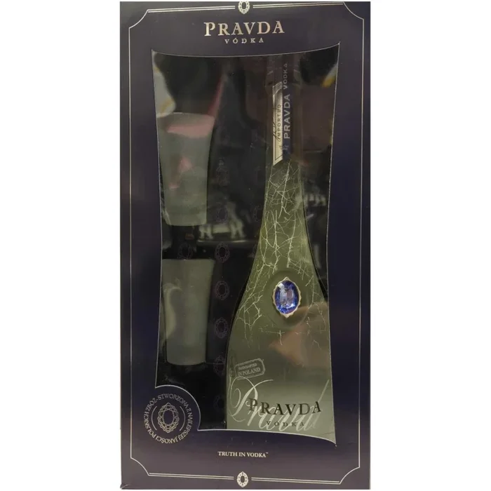 PRAVDA VODKA 40% 0.7L + 2 glasses