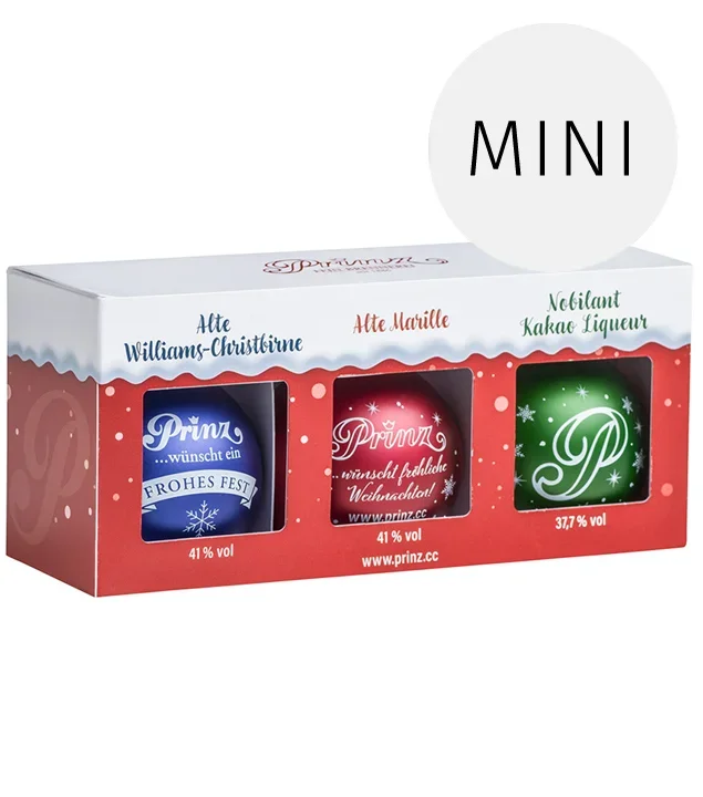 Prinz Christbaumkugeln Miniaturen-Set 3 x 4cl