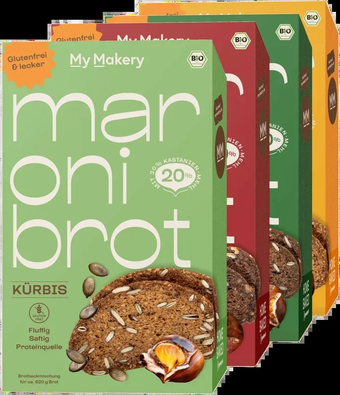 Probierpaket Maronibrot (4x glutenfreie Bio Brotbackmischungen)