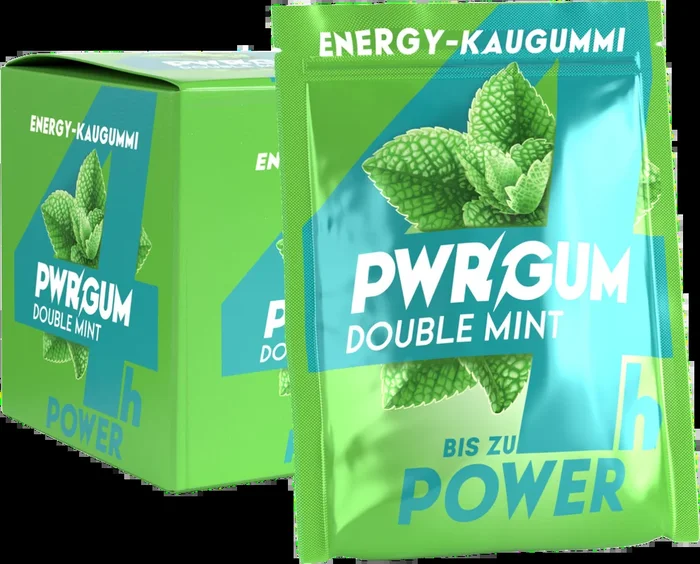 PWRGUM Double Mint box of 10 – Energy chewing gum