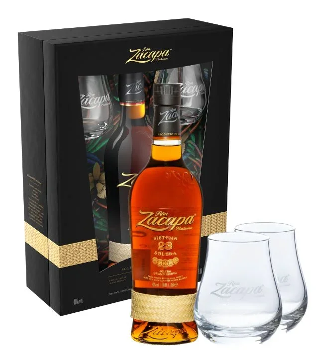 Ron Zacapa 23 Rum Geschenkset mit 2 Gläsern